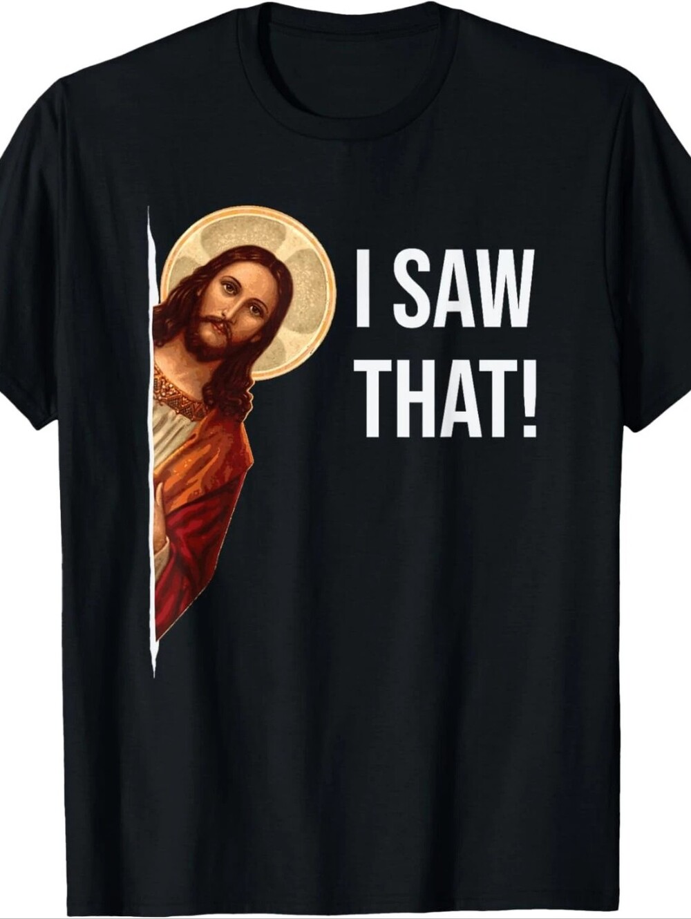 Black Graphic 'I Saw That!' Short-Sleeve Men's Tee